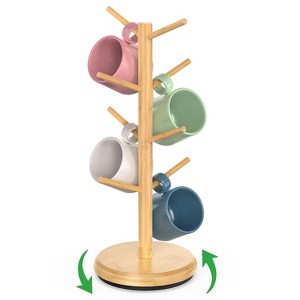 Mug Holder Tree, Black Coffee Cup Holder with 8 Hooks, Bamboo Mug Hanger Stand for Counter,It is very suitable for placing mugs, and even jewelry - 1 of 4