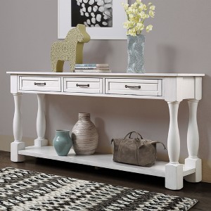 XIYUYEU Retro Console Table for Entryway,3 Drawers & 1 Bottom Shelf,Sofa Table for Living Room,Entrance,Hallway - 1 of 4