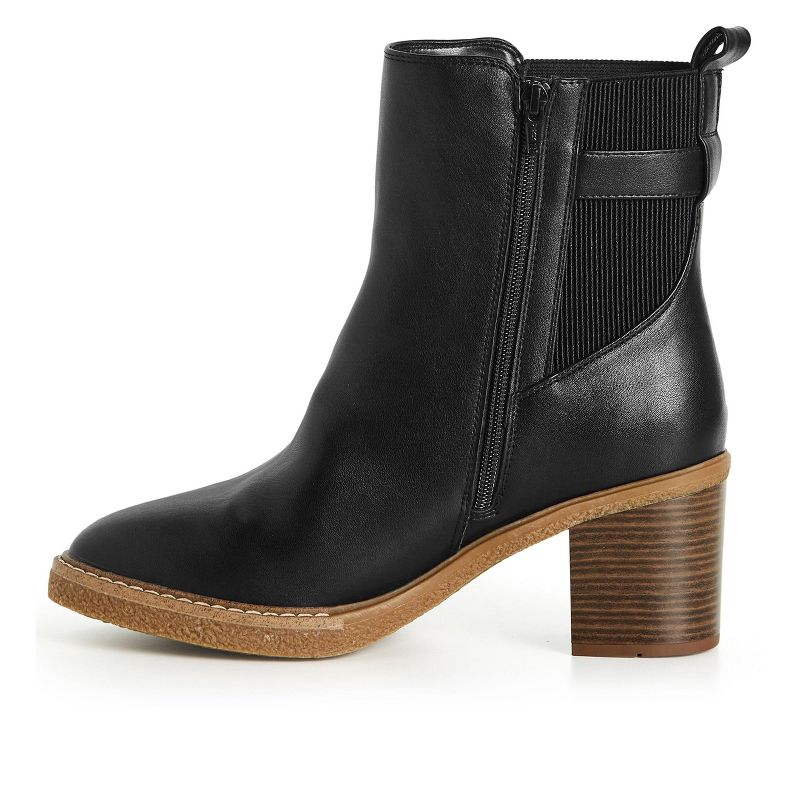 Women's  WIDE FIT Saskia Ankle Boot - black | EVANS, 4 of 7
