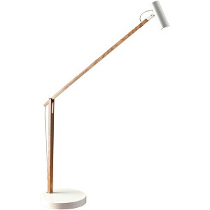 Adesso Crane ADS360 Adjustable Height Wood and White Modern LED