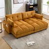 Oversized Chaise Lounge Lazy Single Sofa Couch Cozy Sleeper Sofa Bed with Switchable Armrest, USB Ports, Cup Holder, Side pocket & Pillow-ModernLuxe - 4 of 4