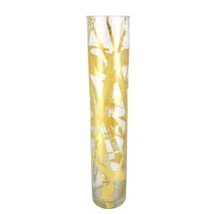 Slickblue Glass Cylinder Vase, Hand-Finished Display Piece, Slim Modern Style, Centerpiece Décor, Color and Size Options - 1 of 4