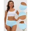 Allegra K Women's Cotton Solid High-Rise Lace Trim Tummy Control Full Coverage Brief - 3 of 4