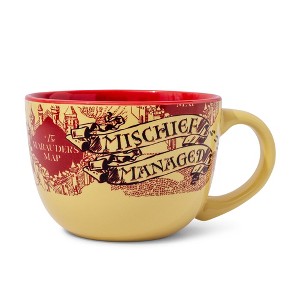 Silver Buffalo Harry Potter Marauder's Map Ceramic Soup Mug | Holds 24 Ounces - 1 of 4
