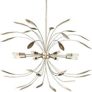 Progress Lighting Mariposa 8-Light Hanging Pendant, Gilded Silver, Contemporary, Steel, Dry Rated, 36" Width - 1 of 3