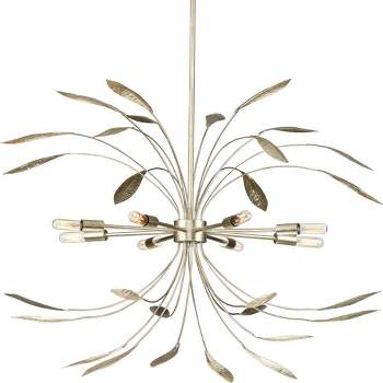 Progress Lighting Mariposa 8-Light Hanging Pendant, Gilded Silver, Contemporary, Steel, Dry Rated, 36" Width