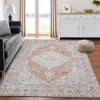 Vintage Distressed Area Rug for Living Room Traditional Medallion Stain Resistant Accent Rug - 2 of 4