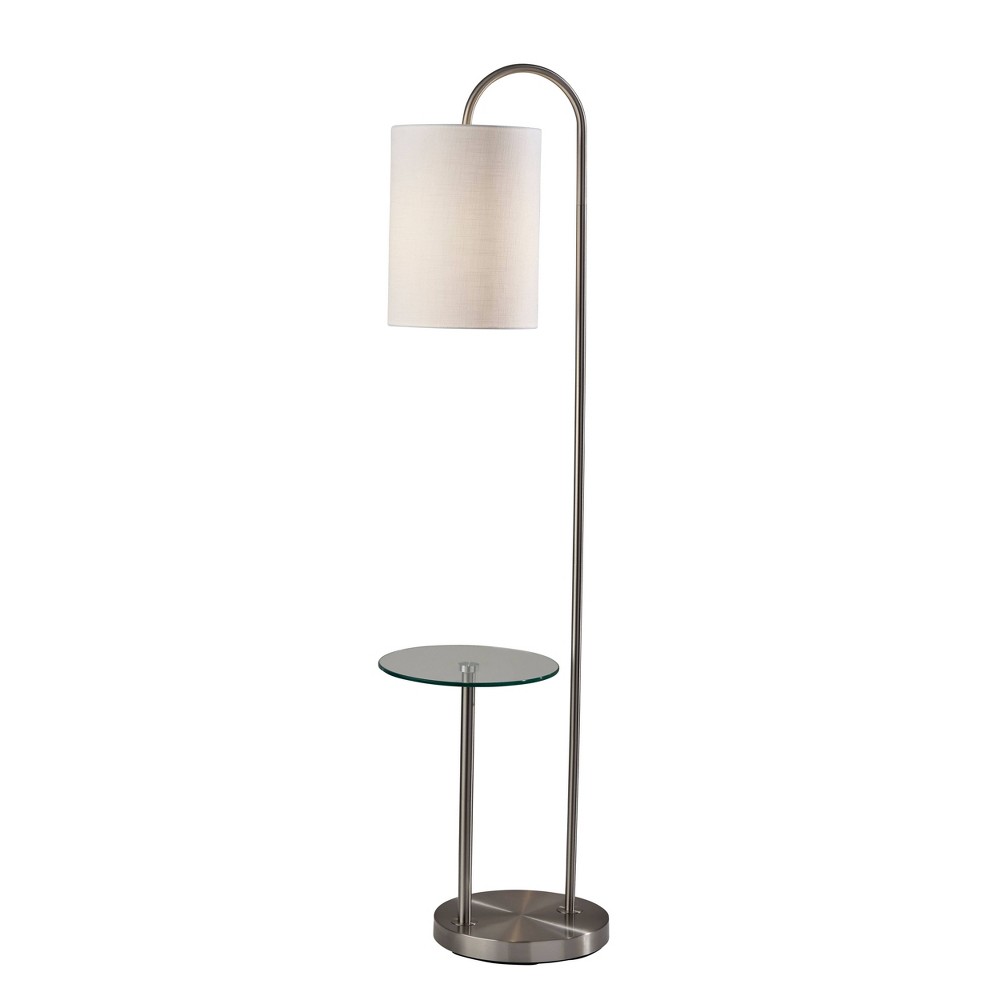 Photos - Floodlight / Street Light Adesso Amira Shelf Floor Lamp Steel: 64" High with Storage Shelves, ETL Li 