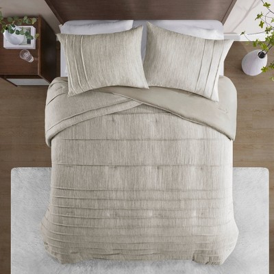Beautyrest Maddox Striated Cationic Dyed Oversized Comforter Set with Pleats