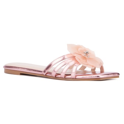 Fashion To Figure Women's Shayla Flat Sandal - Wide Width - BABY PINK, 7