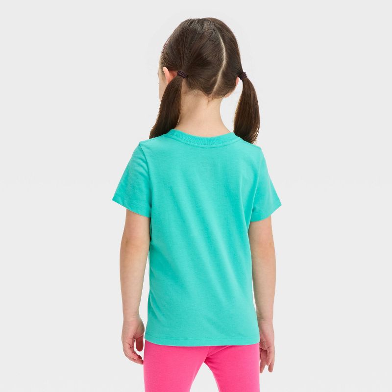 Toddler Girls' Star Cherry Short Sleeve T-Shirt - Cat & Jack™ Turquoise Blue, 4 of 5
