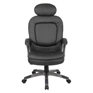 Executive Pillow Top Chair with Headrest Black - Boss Office Products: Ergonomic, Swivel, Metal Frame, 275 lb Capacity - 1 of 4