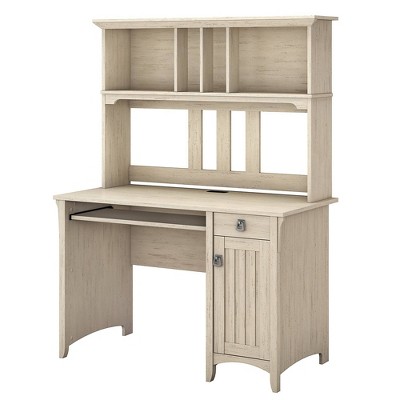 Salinas Mission Desk & Hutch Antique White - Bush Furniture