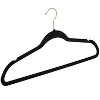 Simplify 25pk Velvet Suit Hangers with Matte Gold Hook Black: Multipurpose Clothes Hangers for Suits, Coats, Dresses - 2 of 4