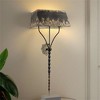 Elegant Wall Sconce with Distressed Black Shade and Decorative Scroll Design, Vintage Home Lighting Fixture, 1pc - 3 of 4