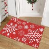 Christmas Area Rug, Winter Holiday Home Decor Rugs for Living Room Bedroom, Snowflake Print Decorative Carpet Non Slip for Nursery - 2 of 4