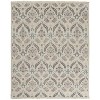 HomeRoots 8' X 10' Ivory Gray And Blue Wool Floral Hand Knotted Stain Resistant Area Rug - 4 of 4