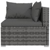 Garden Lounge Set Grey PE rattan, powder-coated steel, fabric vidaXL - 4 of 4