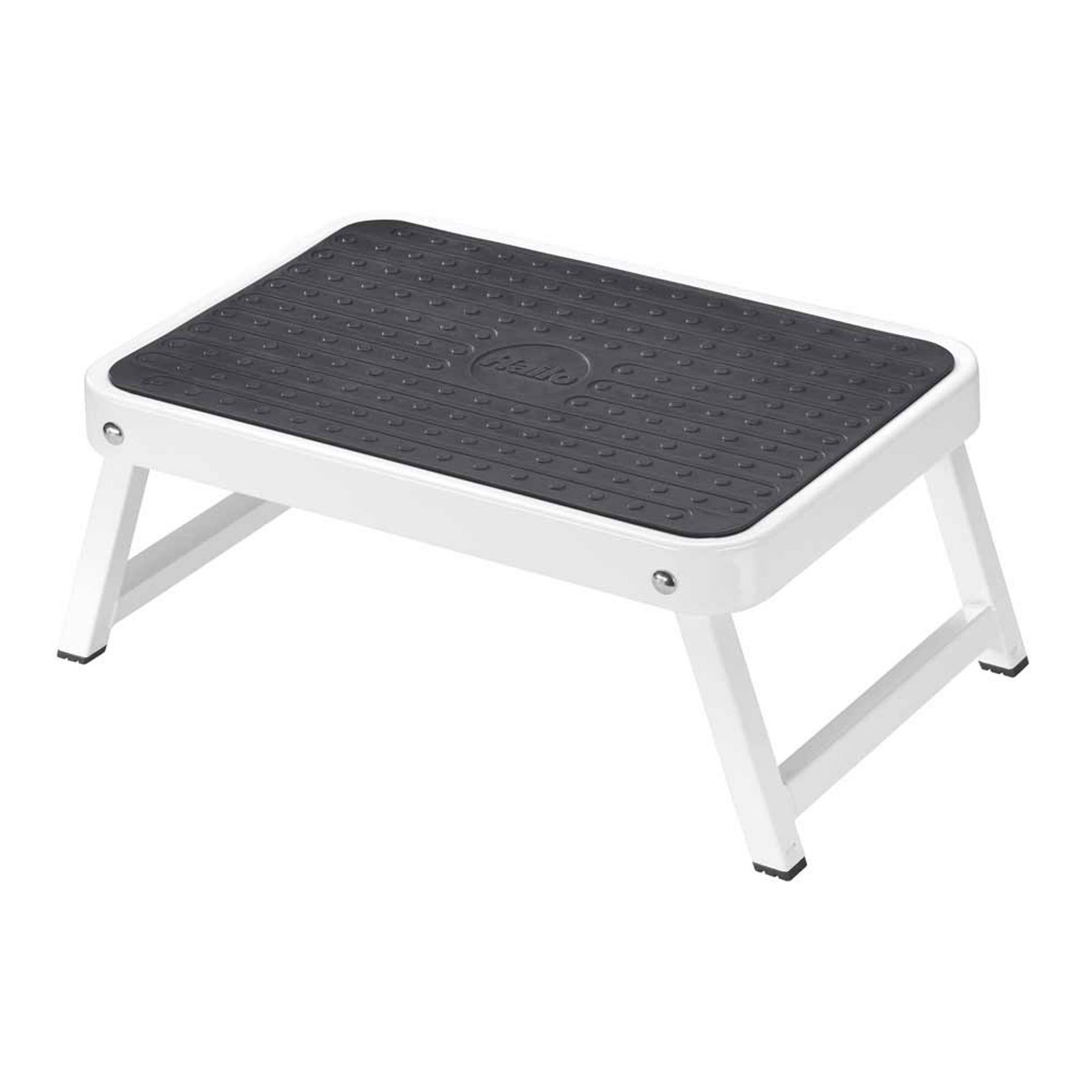 Hailo OneStep Folding Step Stool, Compact Steel Platform w/ Non-Skid Mat, Lightweight, Portable, for Kitchen, Bathroom, Adults, Kids, 330lbs Capacity