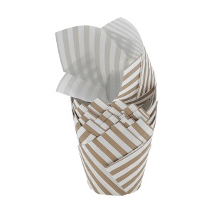 Unique Bargains Stripes Print Flame Shape Disposable Baking Cups Greaseproof Paper 1.97"x3.15" 50 Pcs - 1 of 4
