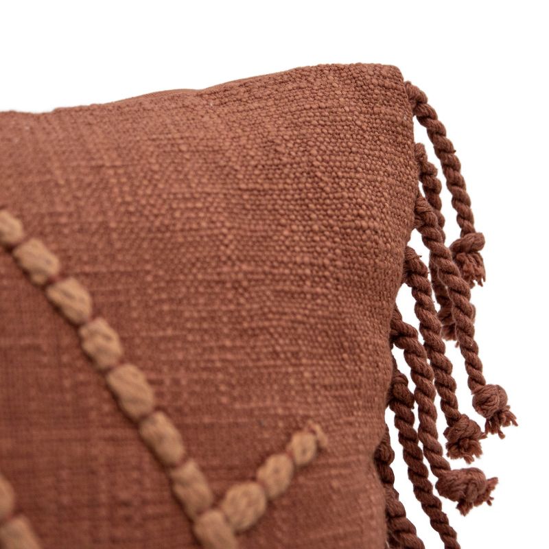 18x18 Inches Hand Woven Rust Cotton with Polyester Fill Pillow - Foreside Home & Garden, 2 of 6