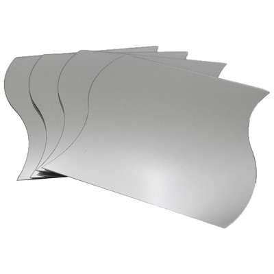 Evideco French Home Goods Set of 4 Small Self-Adhesive Decorative Mirrors – Available in 8 Unique Shapes