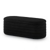 Oval Storage Ottoman Bench,Upholstered Teddy Fabric Footstools,End Of Bed Stool With Safety Hinge For Bedroom, Living Room, Entryway-Cuddlewood - 3 of 4