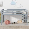 Dolonm Solid Wooden, Rubber Wooden Twin Loft Bed with Ladder, Bed Platform of Strengthened Slats - 2 of 4