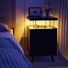 Modern Nightstand with LED Lights Bedside Table with Drawers 4 Acrylic Freestanding End Side Table for Bedroom Living Room Black - 3 of 4