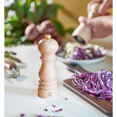 Natural Beechwood Adjustable Salt and Pepper Mill Set