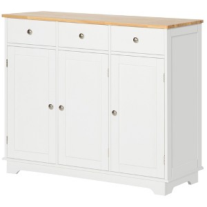 NicBex 3 Drawer Kitchen Island Cart with 2 Cabinets,Kitchen Island with Solid Wood Countertop,Modern Kitchen Table,Island Table for Kitchen - 1 of 4