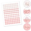 Big Dot of Happiness 40th Pink Rose Gold Birthday - Happy Birthday Party Round Candy Sticker Favors - Labels Fits Chocolate Candy (1 sheet of 108) - 2 of 4