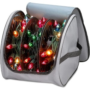 Hold N' Storage - Premium Christmas Light Storage Bag with Reinforced Handles and 3 Reels stores up to 375 ft Christmas Lights - 1 of 4