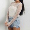 Chic Long Sleeve Sheer Top with Pearl Details - Non-Stretch Polyamide Layering Essential Cherie Code - 4 of 4