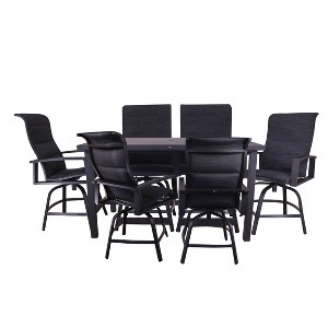 Courtyard Casual Santorini 7 pc Balcony Set  Includes:  One Balcony Table and Six Swivel Balcony Bar Stools - 1 of 4