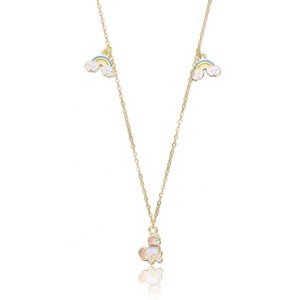 Guili Kids Sterling Silver 14k Gold Plated Rainbow and Horse Charm Necklace, Whimsical Design for Everyday Wear and Special Occasions - 1 of 2
