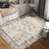 Machine Washable 6x9 Vintage Rug Ultra-Soft Low Pile Oriental Carpet Living Room Rug Foldable Floral Distressed Rugs for Bedroom Dorm - 2 of 4