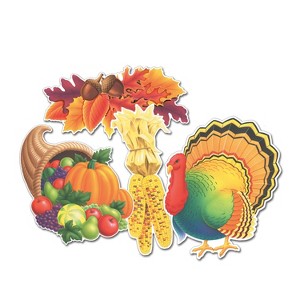 Beistle Thanksgiving Cutouts, 13.75"-15.25", (12/Pkg) Multicolored - 1 of 1