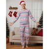 cheibear Christmas Sleepwear Long Sleeve Tee with Pants Loungewear Family Pajama Sets - 3 of 4