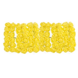 Unique Bargains Mini DIY Craft Decoration Artificial Rose Flower Head 72 Pcs Yellow - 1 of 4