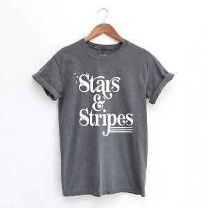 Simply Sage Market Women's Stars and Stripes Retro Short Sleeve Garment Dyed Tee - 1 of 4