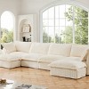 Upholstered Sectional Sofa, 4 Seater Free Combination Convertible Sofa, Sofas with Ottoman, Corduroy Fabric Sectional Sofas-Cuddlewood - 2 of 4
