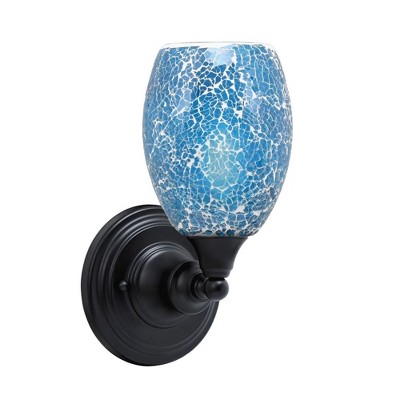 Toltec Lighting Any 1 - Light Sconce in  Matte Black with 5" Turquoise Fusion Shade