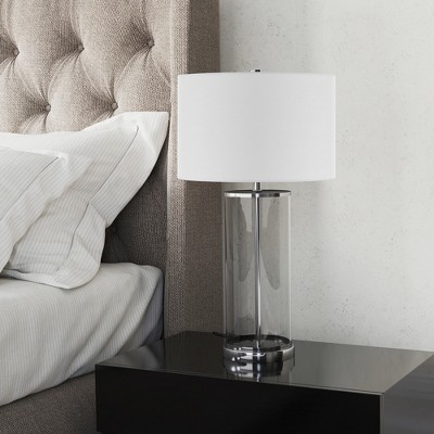 Hudson and Canal 28" Tall Table Lamp with Fabric Shade