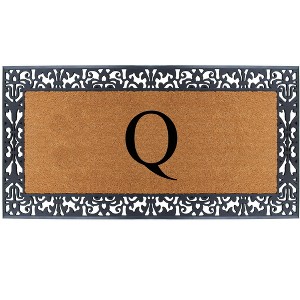 A1HC Natural Coir Monogrammed Outdoor Entrance Door Mat 30X60, Anti-Shed Treated Durable  Doormat - 1 of 4