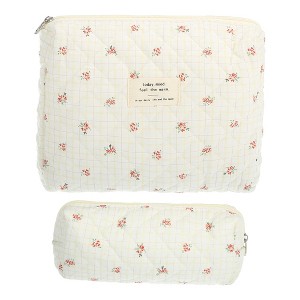 Unique Bargains Durable Small Quilted Makeup Bag 2 Pcs - 1 of 4