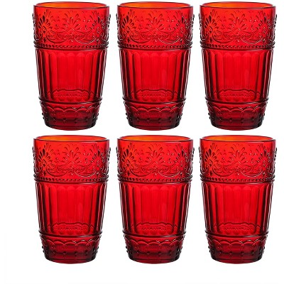 Whole Housewares Set of 6 Double Old Fashioned Glasses: Colored