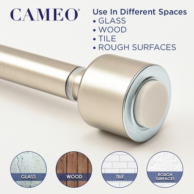 Cameo Adjustable Satin Nickel Stainless Steel Shower Curtain Rod 42"-72"