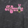 Juniors Womens Minnie Mouse Distressed Retro Logo Mineral Wash Crop T-Shirt - 2 of 4