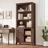 DobleePy 2/3 Flip Door Hidden Rattan Shoe Cabinet with Drawer, Black + Oak Narrow Freestanding Wooden Shoe Storage Rack for Entryway, 38.98" Wide - 2 of 4
